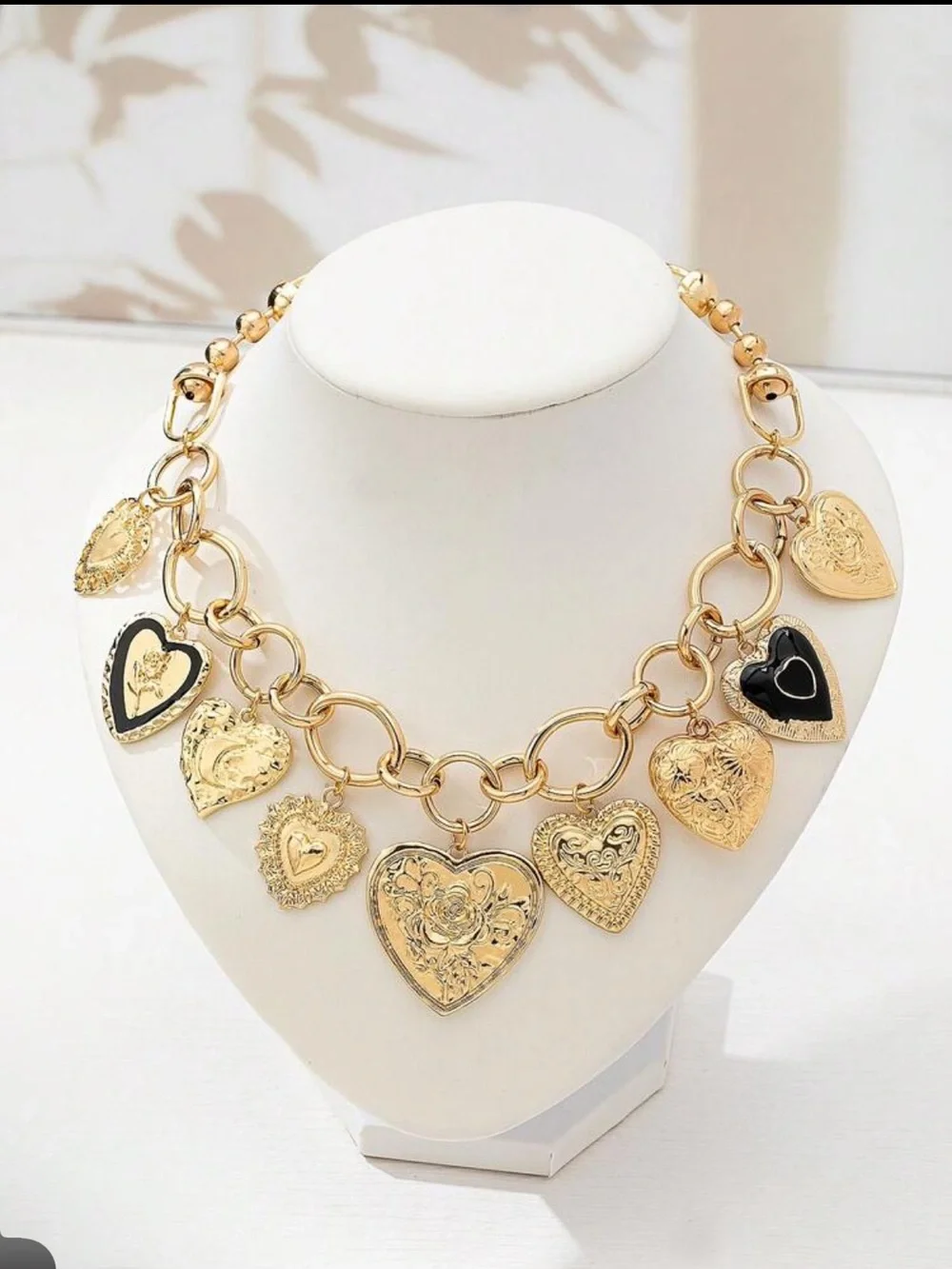 Veloura Noir Sacred Heart Charm Necklace - Picture 2 of 4